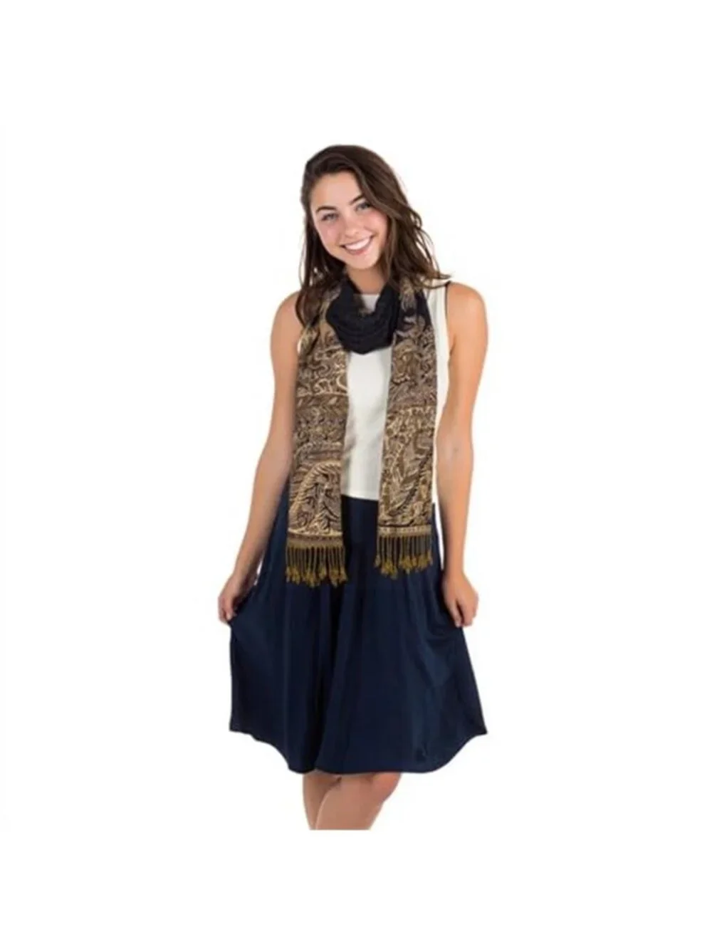 Pashmina Feel Shawls Wraps Rave Scarf for Women Soft Silky Reversible Men